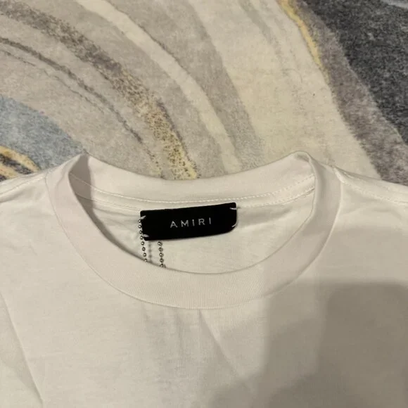 Amiri Floarl Logo White Tee Mens Size Large